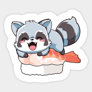 Racoon shrimp Sushi Sticker